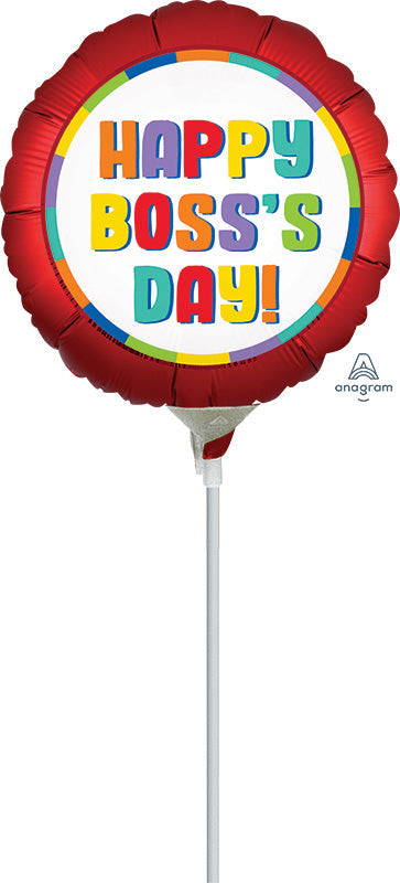 9" Airfill Only Satin Boss's Day Foil Balloon