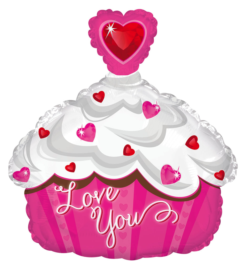 12" Airfill Only Love You Cupcake Mini Shape Foil Balloon