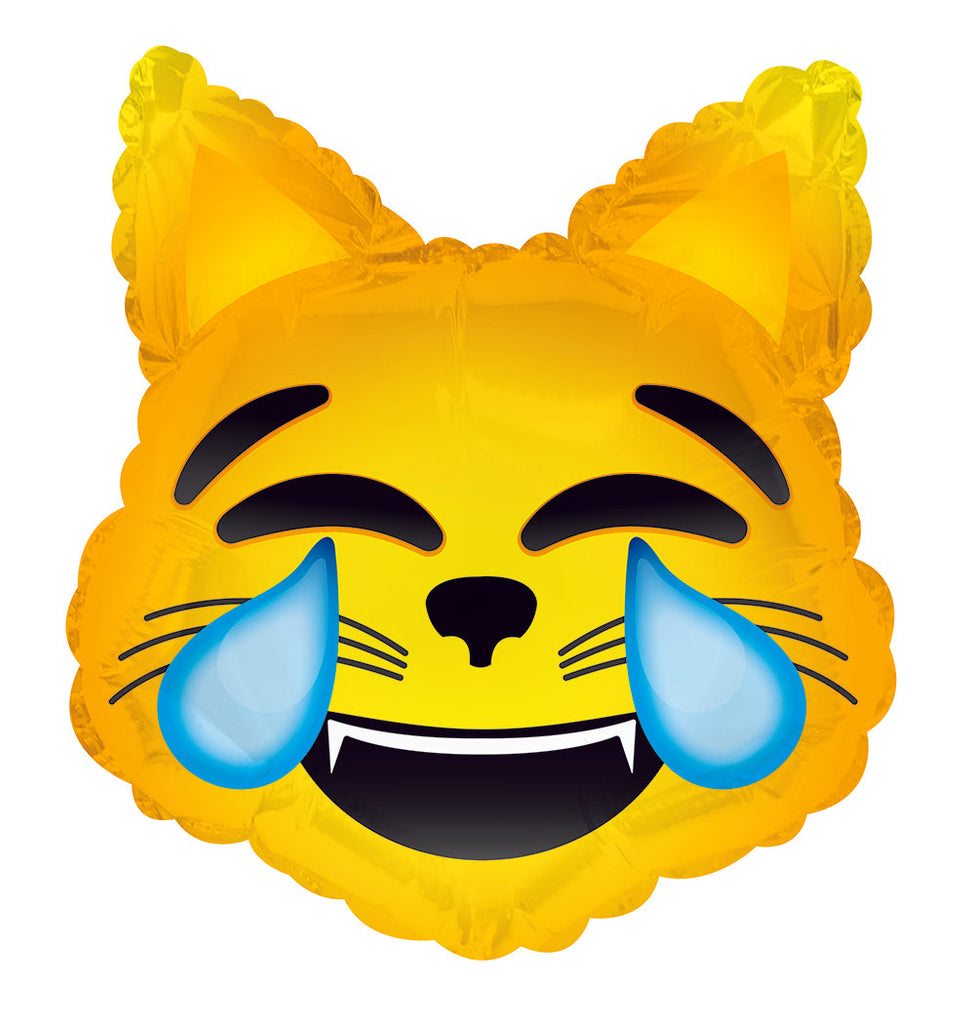 9" Airfill Only Emoji Emoticon Tears of Joy Cat Balloon