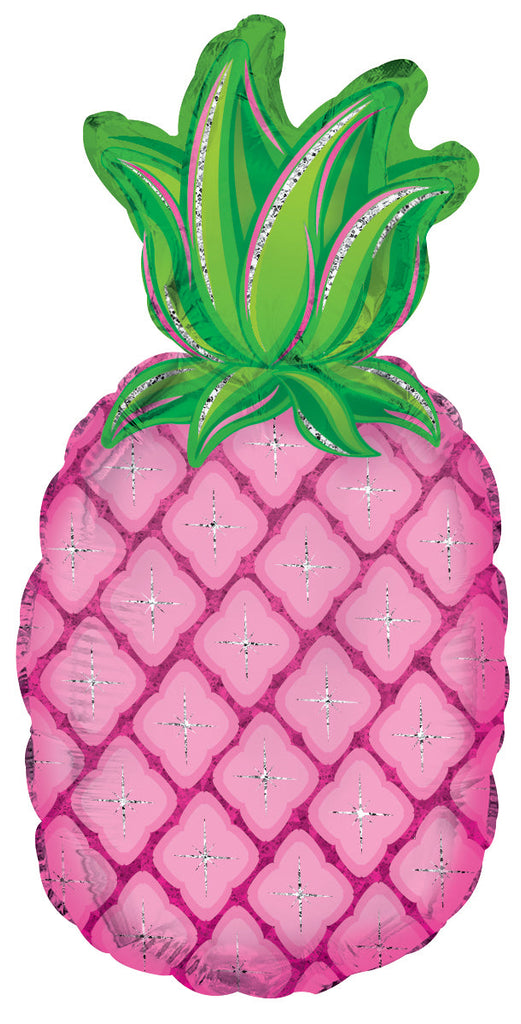 10" Airfill Only Pink Spark Pineapple Foil Balloon
