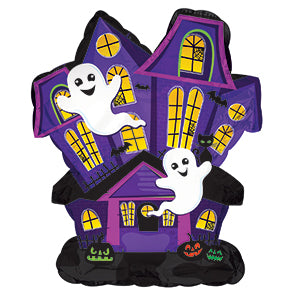 12" Airfill Only Haunted House Foil Balloon
