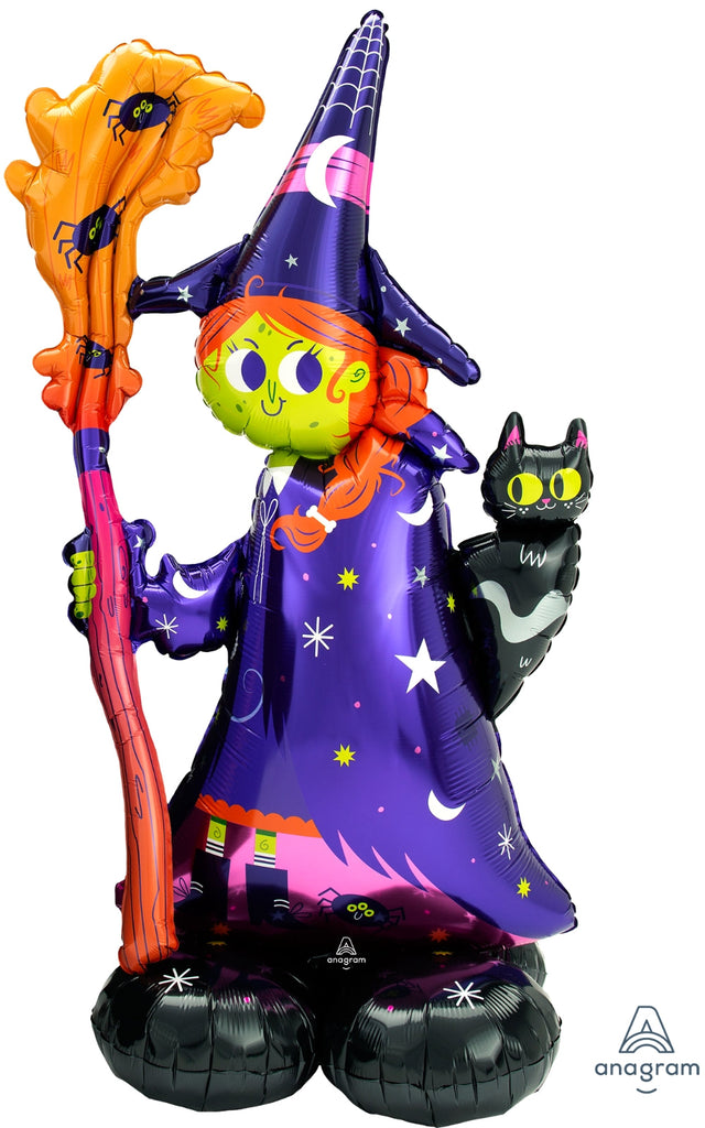 55" Airfill Only Airloonz Consumer Inflatable Scary Witch Foil Balloon