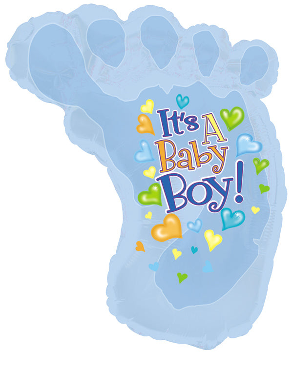 12" Airfill Only Baby Boy Foot Balloon