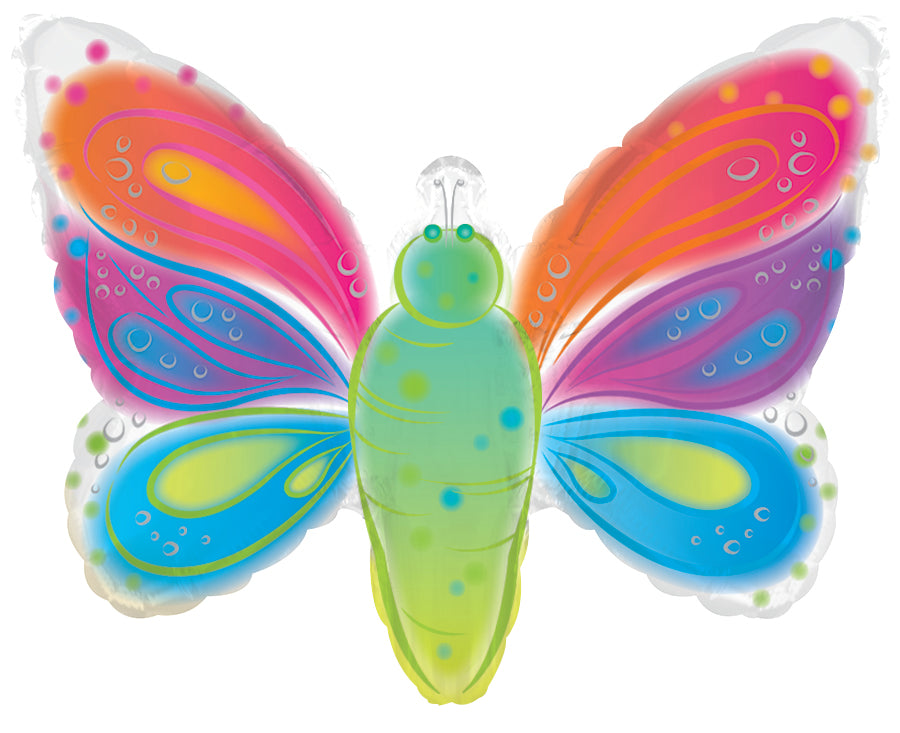 14" Airfill Only Watercolor Butterfly Foil Balloon