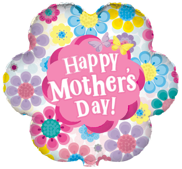 9" Airfill Only Happy Mother's Day Flower Cluster Balloon