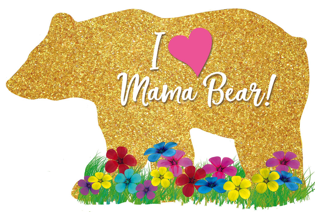 14" Airfill Only Love You Mama Bear Foil Balloons