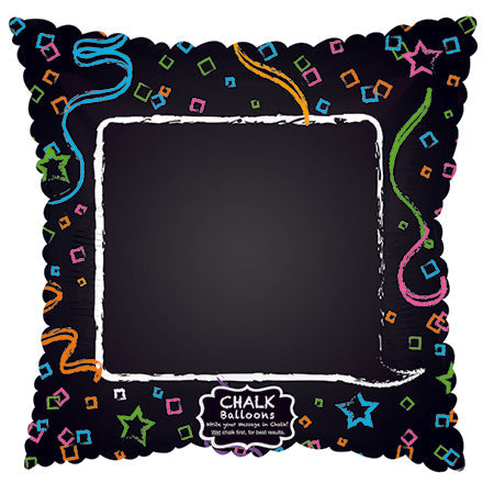 9" Airfill Only Chalkboard Confetti Border Balloon