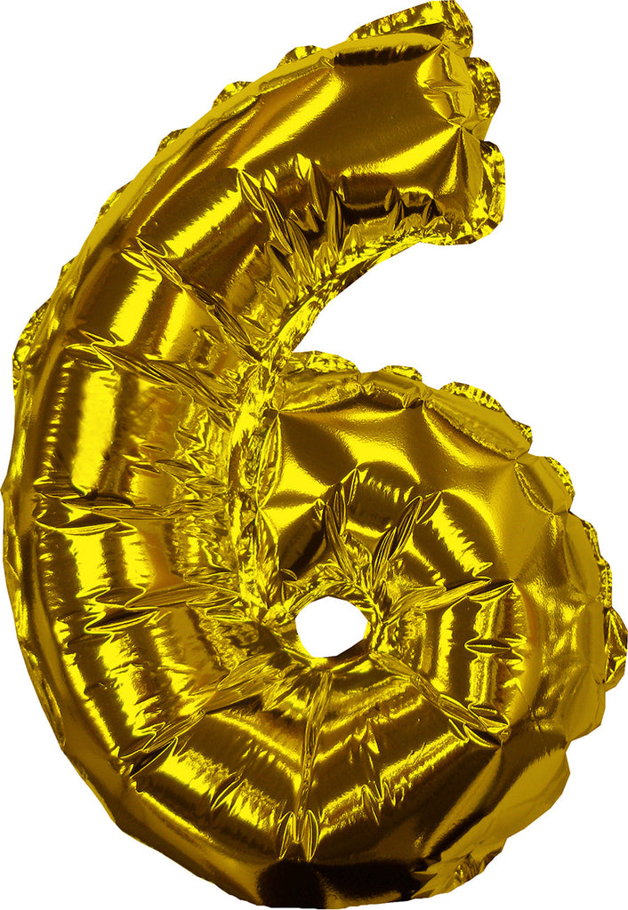 8" Airfill Only Gold #6 Shape Self Sealing Valve Foil Balloon