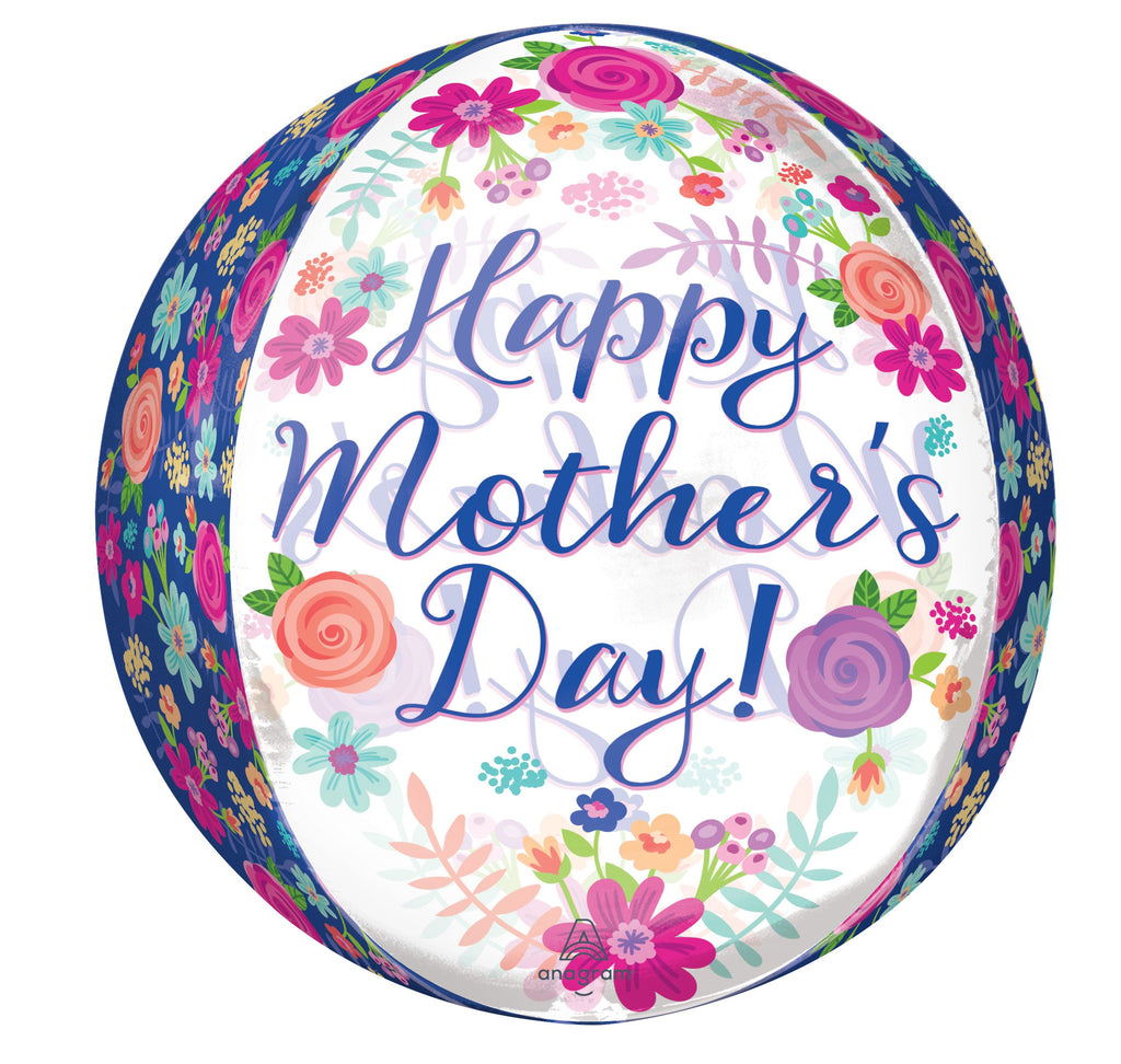 16" Orbz Multi-Film Happy Mother's Day Beautiful Floral Foil Balloon