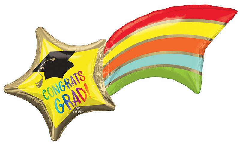27" SuperShape Rainbow Grad Shooting Star Foil Balloon
