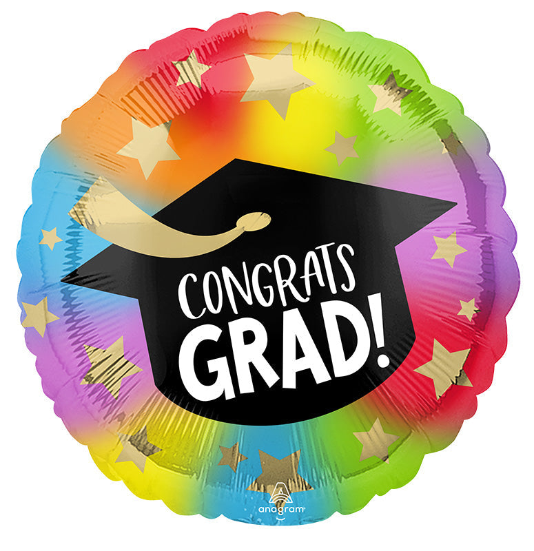 18" Colorful Congrats Grad Foil Balloon
