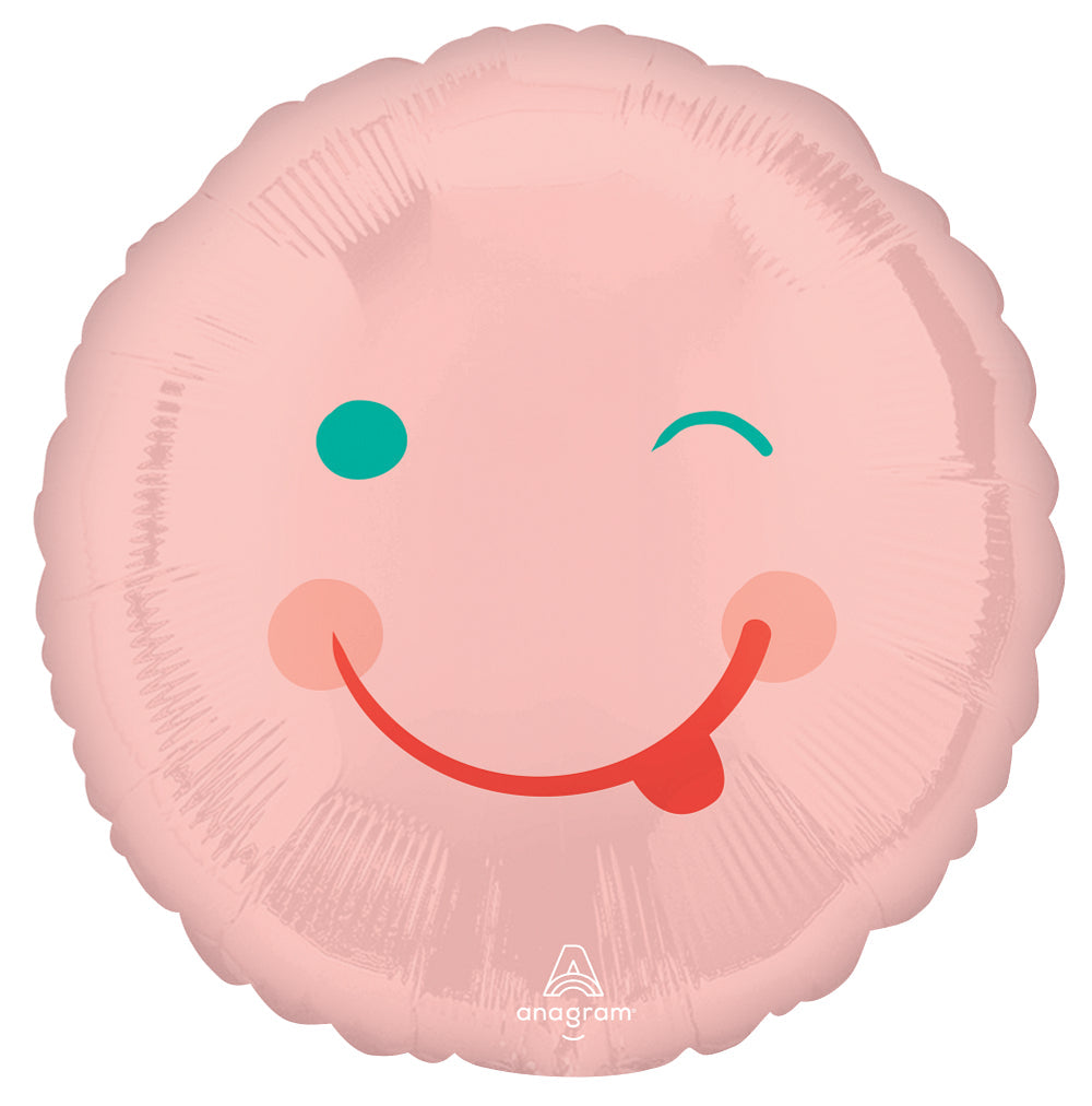 18" Pink Smiles Foil Balloon