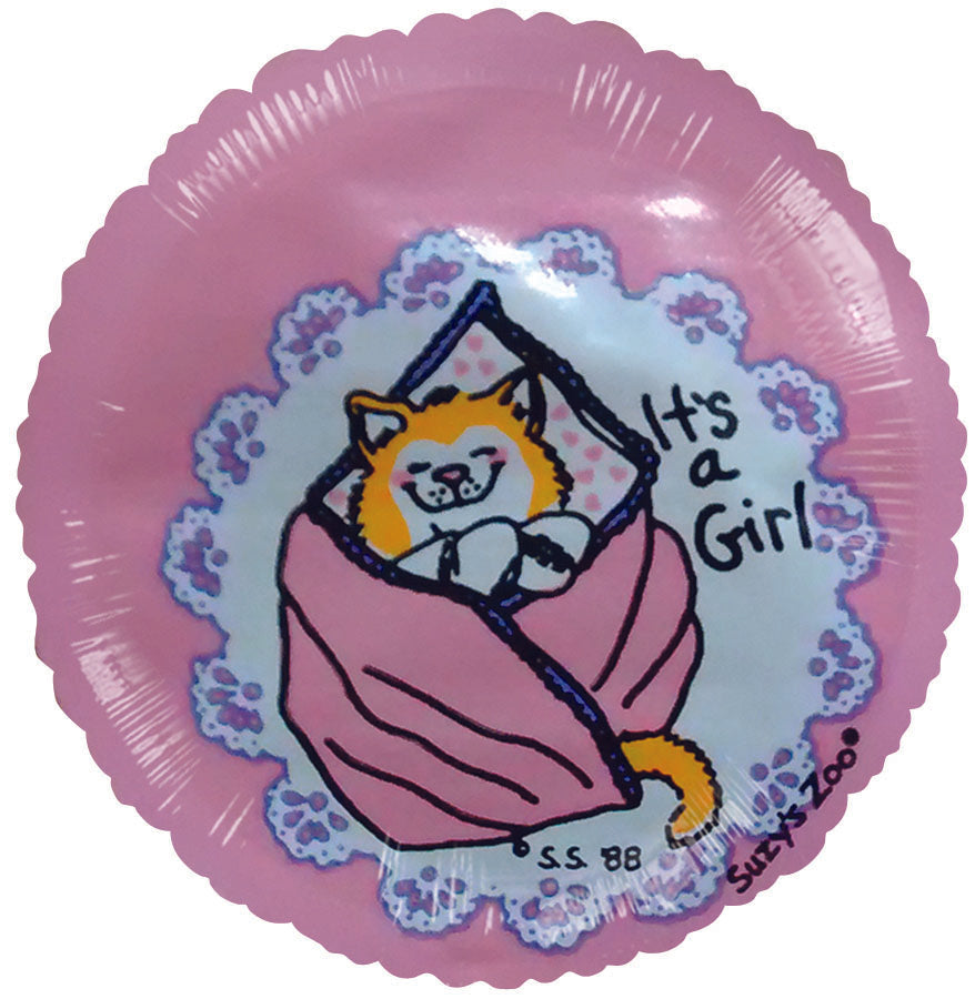 2" Airfill Only It's a Girl Cat Blanket Balloon