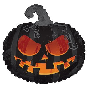 22" Scary Black Pumpkin Balloon