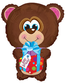 22" Happy Birthday Day Bear Shape Packaged Balloon