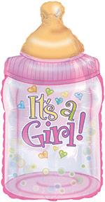 38" It's a Girl Bottle Packaged Balloon