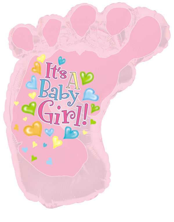 34" It's a Baby Girl Foot Foil Balloon