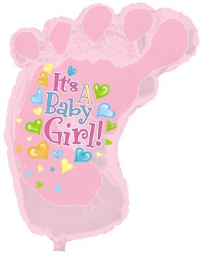 34" It's A Girl Baby Foot Shape-A-Loon Balloon