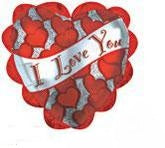 20" I love you Banner Hearts and Ruffle Balloon