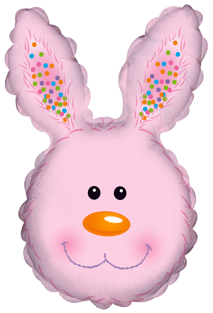 31" Bunny Head Pink Foil Balloon