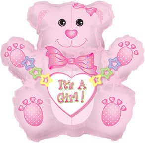 31" Jumbo It's a Girl Bear Packaged Balloon