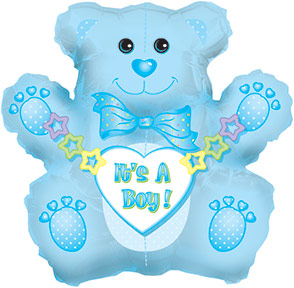 32" Jumbo It's a Boy Bear Packaged Balloon