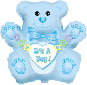 32" Jumbo It's a Boy Bear Balloon