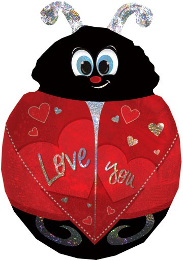 27" Love You Ladybug SuperShape Balloon Packaged