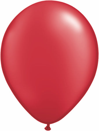 5" Qualatex Latex Balloons Pearl RUBY RED (100 Per Bag)