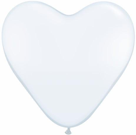 6" Heart Latex Balloons (100 Count) White