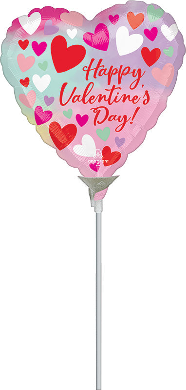 9" Airfill Only Happy Valentine's Day Pastel Foil Balloon