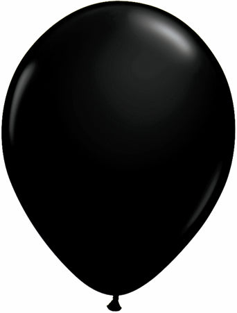 9" Qualatex Latex Balloons ONYX BLACK (100 Per Bag)