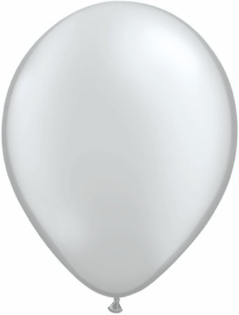 9" Qualatex Latex Balloons SILVER (100 Per Bag)
