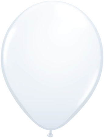9" Qualatex Latex Balloons WHITE (100 Per Bag)