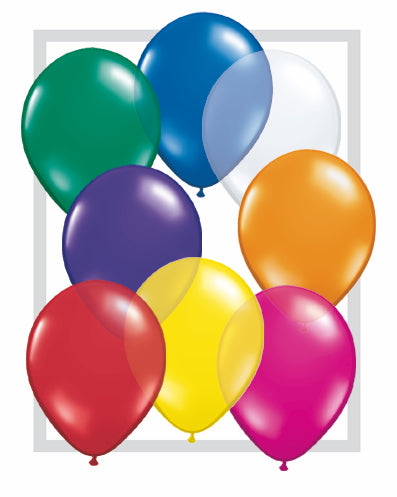 11" Qualatex Latex Balloons JEWEL Assortment (100 Per Bag)