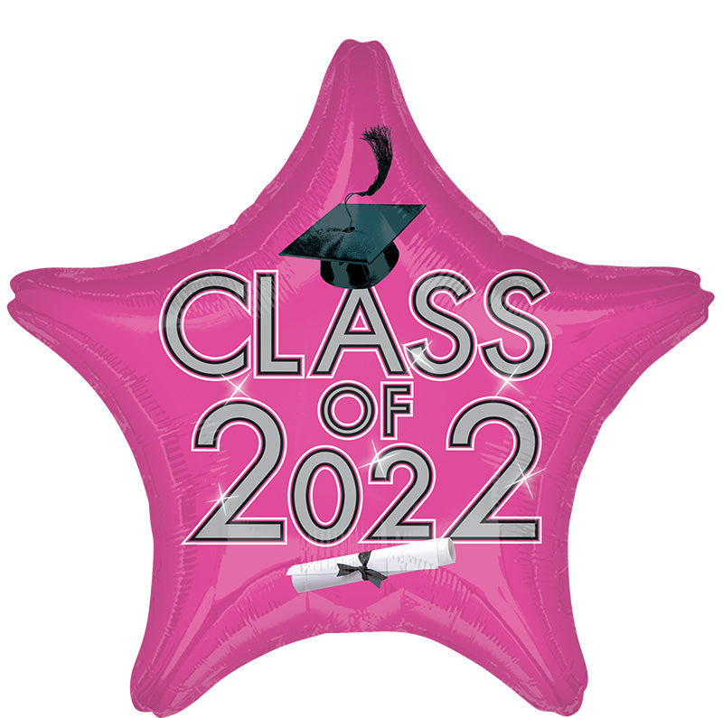 18" Graduation Class of 2022 - Pink Foil Balloon