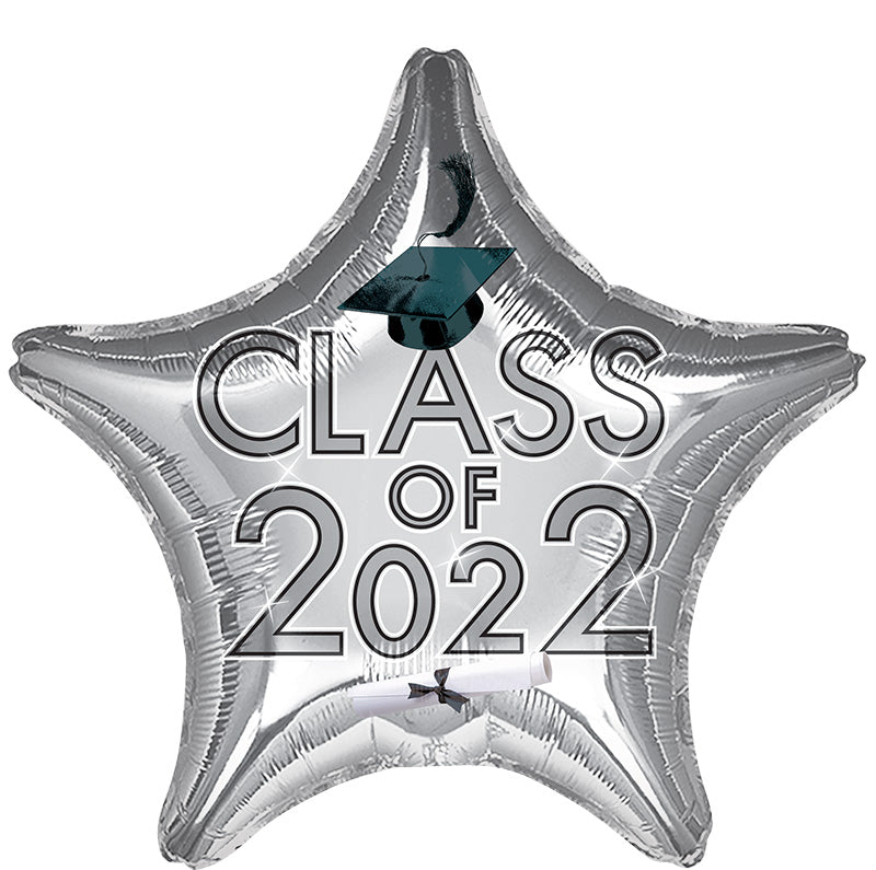 18" Graduation Class of 2022 - Silver Foil Balloon