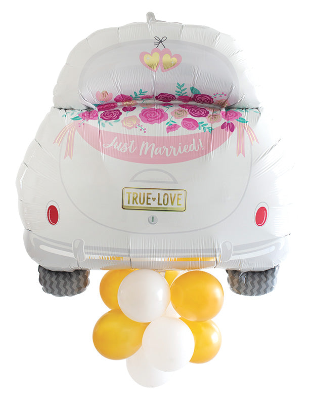 37" Latex Accented Just Married Car Foil Balloon