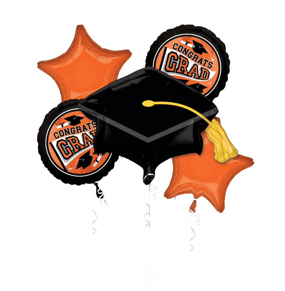 Bouquet School Colors Be True to Your School Grad - Orange Foil Balloon