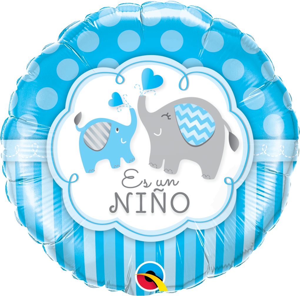 18" Es Un Niño - Elephants Foil Balloon (Spanish)