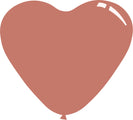 7" Metallic Rose Pink Decomex Heart Shaped Latex Balloons (100 Per Bag)