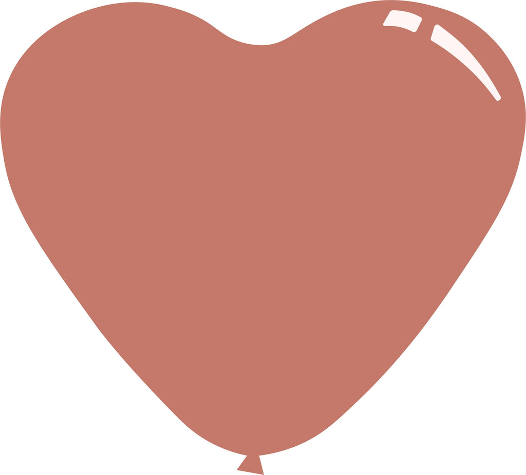 11" Metallic Rose Pink Decomex Heart Shaped Latex Balloons (100 Per Bag)