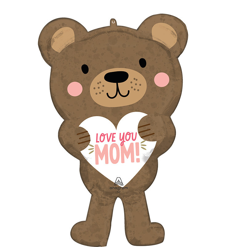 19" Jumbo Supershape Love You Mom Bear Foil Balloon