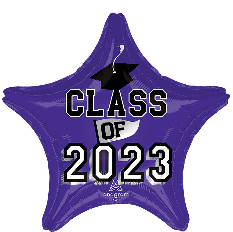 18" Graduation - Class of 2023 - Purple Foil Balloon