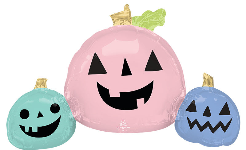 35" Jumbo Pastel Halloween Pumpkins Foil Balloon