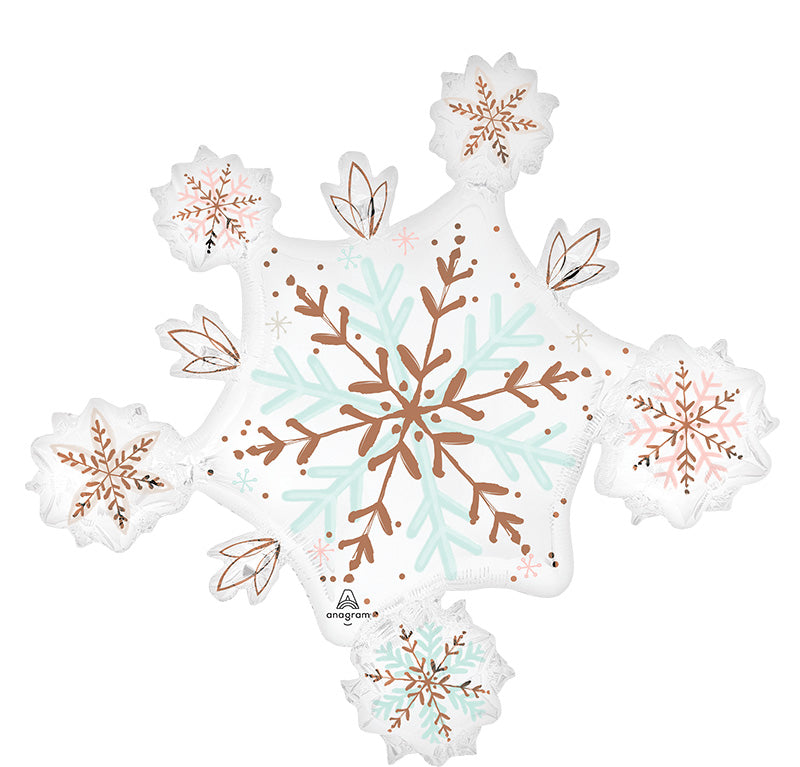 32" Jumbo Satin Winter Wonderland Snowflake Foil Balloon