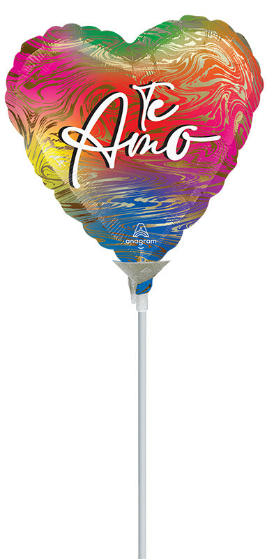 9" Airfill Only Te Amo Arcoiris (Spanish) Foil Balloon