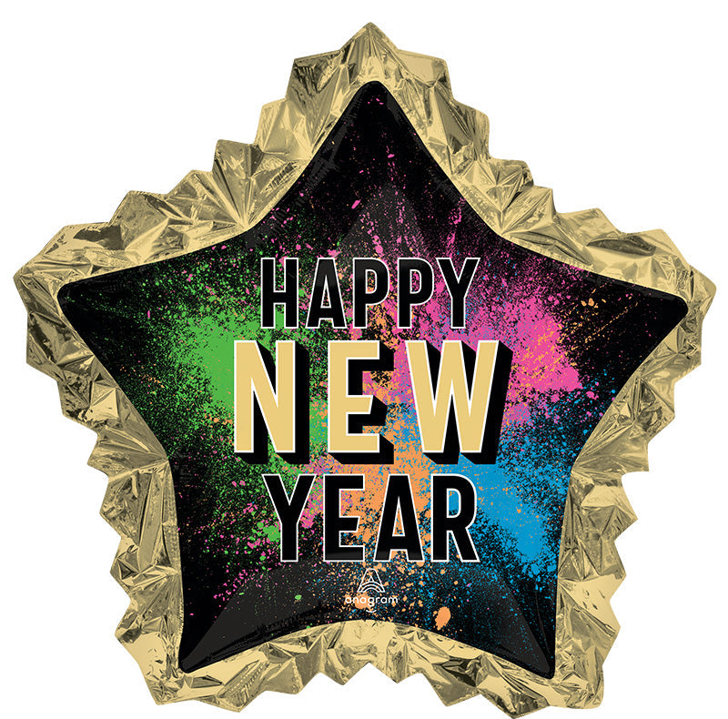 34" Jumbo New Year Glow Star Foil Balloon