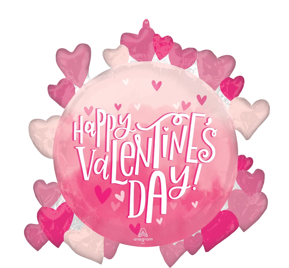 46375 Happy Valentines Day Pearl Shine foil balloons anagram 