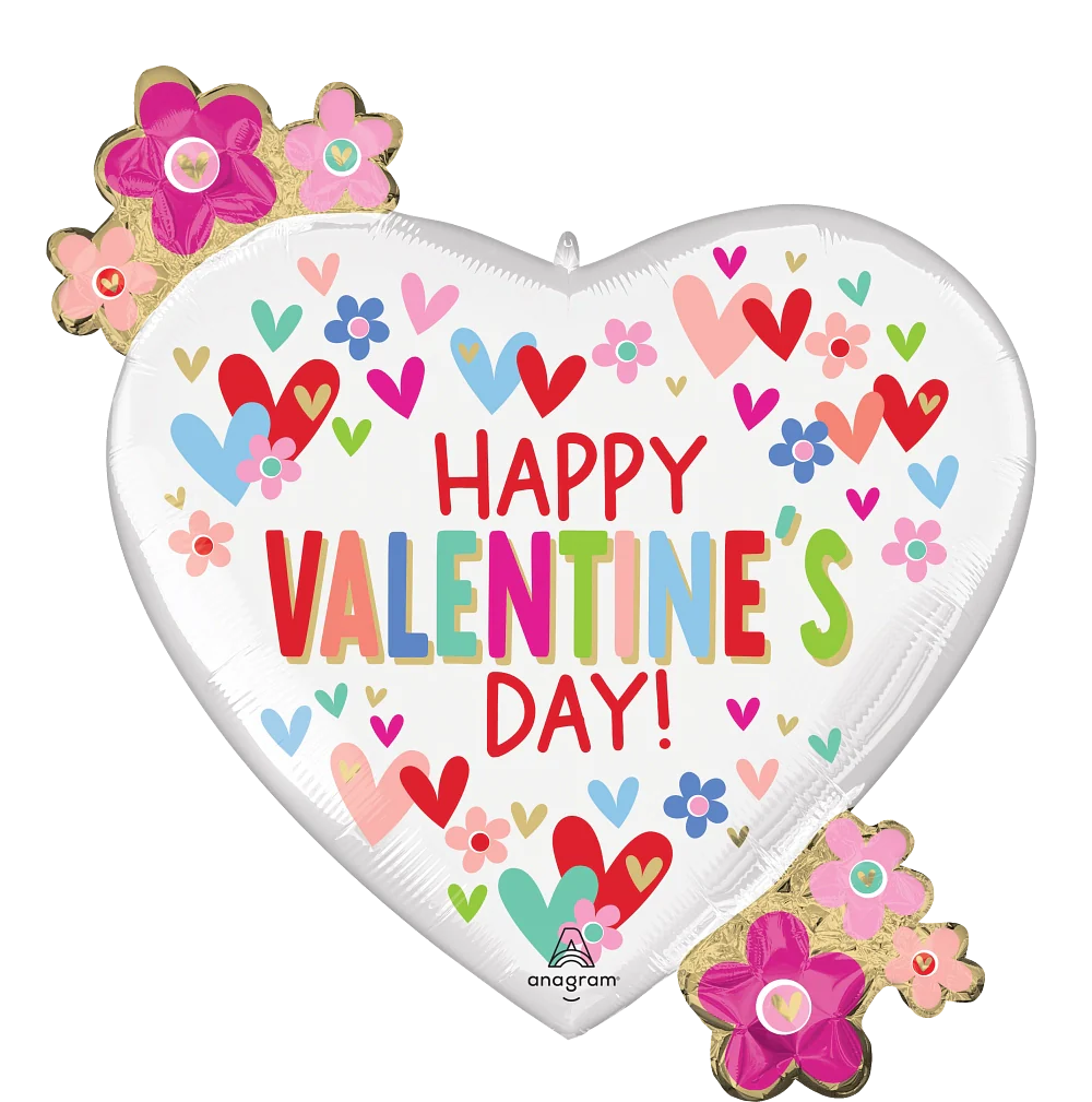 46376 Valentine HeartsDaisies foil balloons anagram 